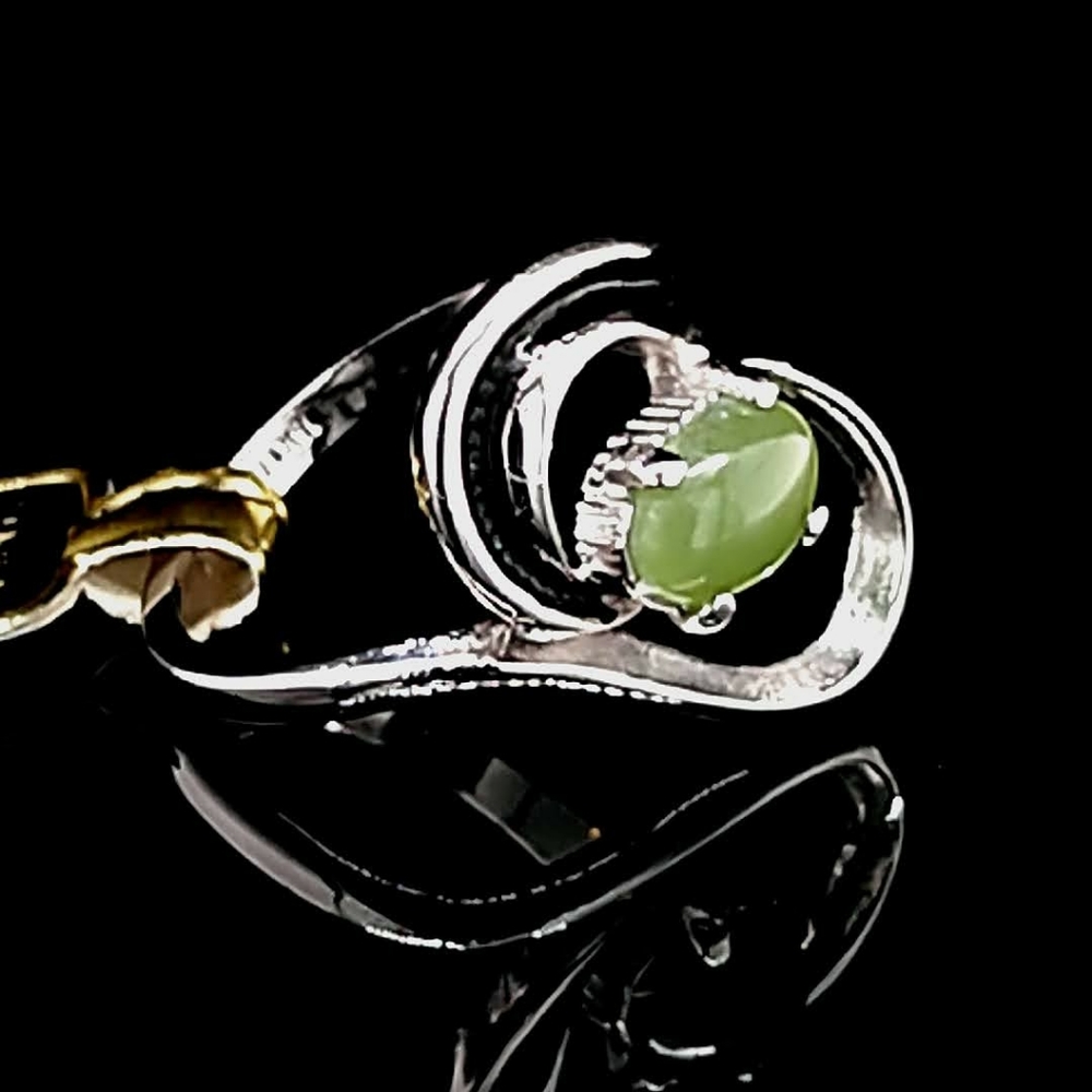 Ladies Genuine Jade Cocktail Ring